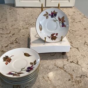 Set of (6) Royal Worcester “Evesham” Saucers